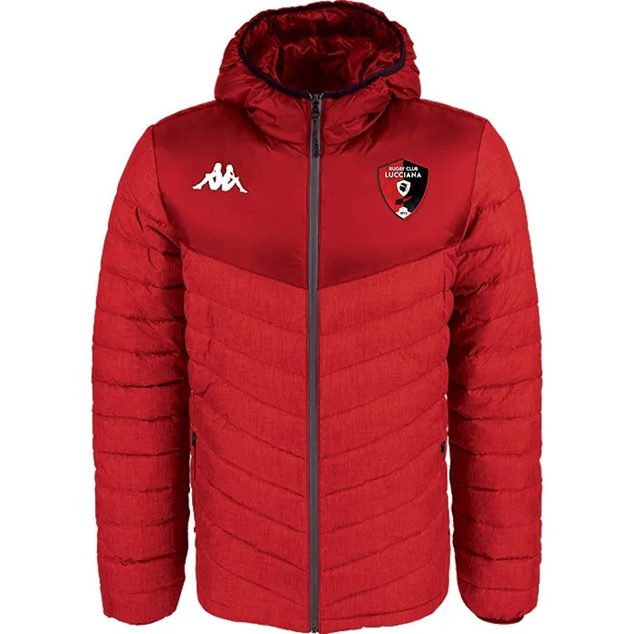 Doudoune rouge aux couleurs du Rugby Club Lucciana